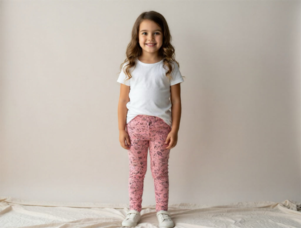 Rosa Kinder-Leggings mit süßen Zauber-Motiven – Weich & Beque