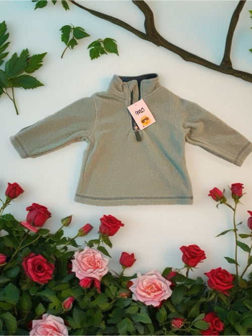 Baby Fleece-Pullover mit Reißverschluss – Mintgrün