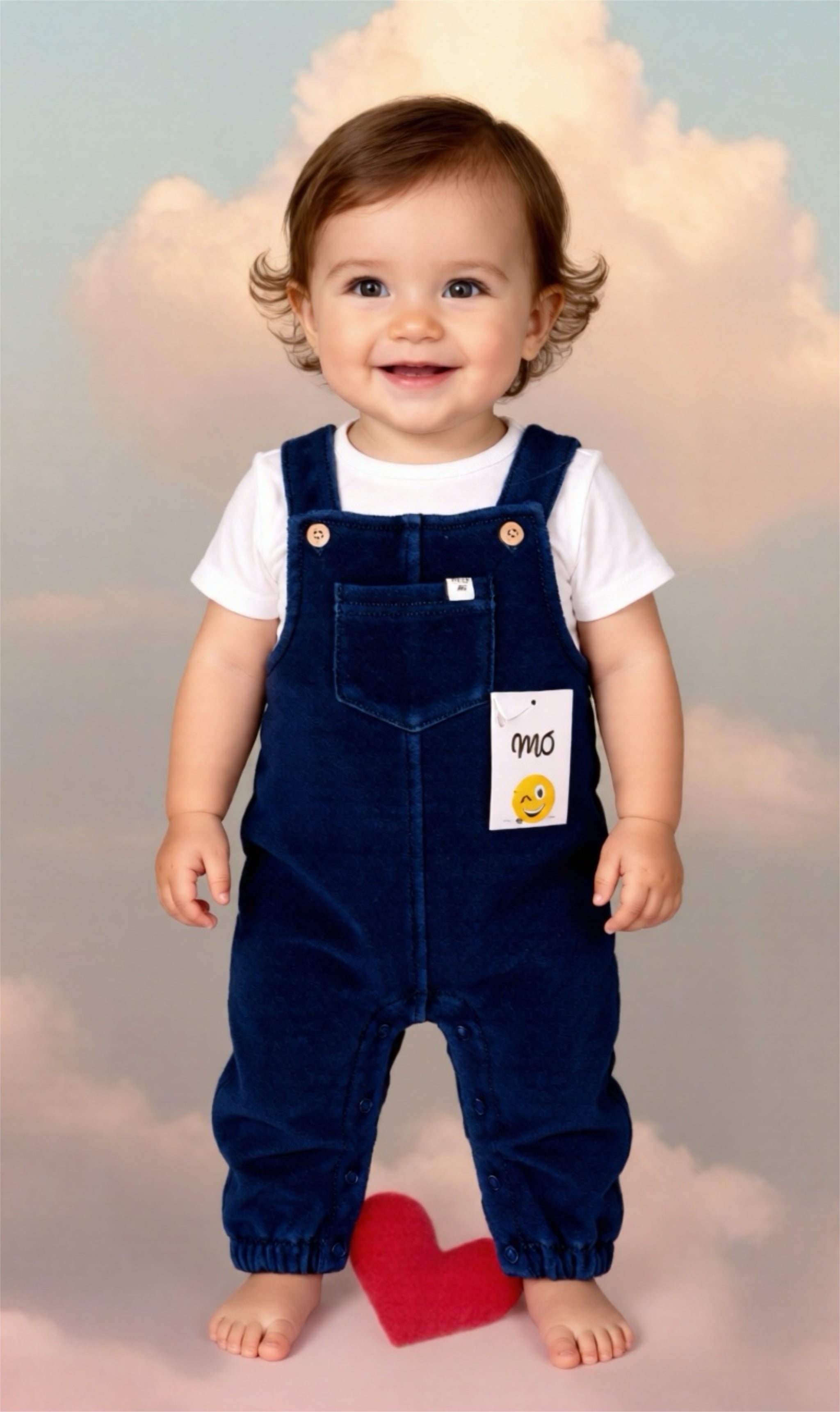 Bequemer Baby-Strampler „Soft Denim Look“ – Dunkelblau