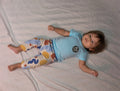 2er-Pack Baby-/Kinderhose – Bunte Muster & Uni Blau | Bequeme Alltagsleggings