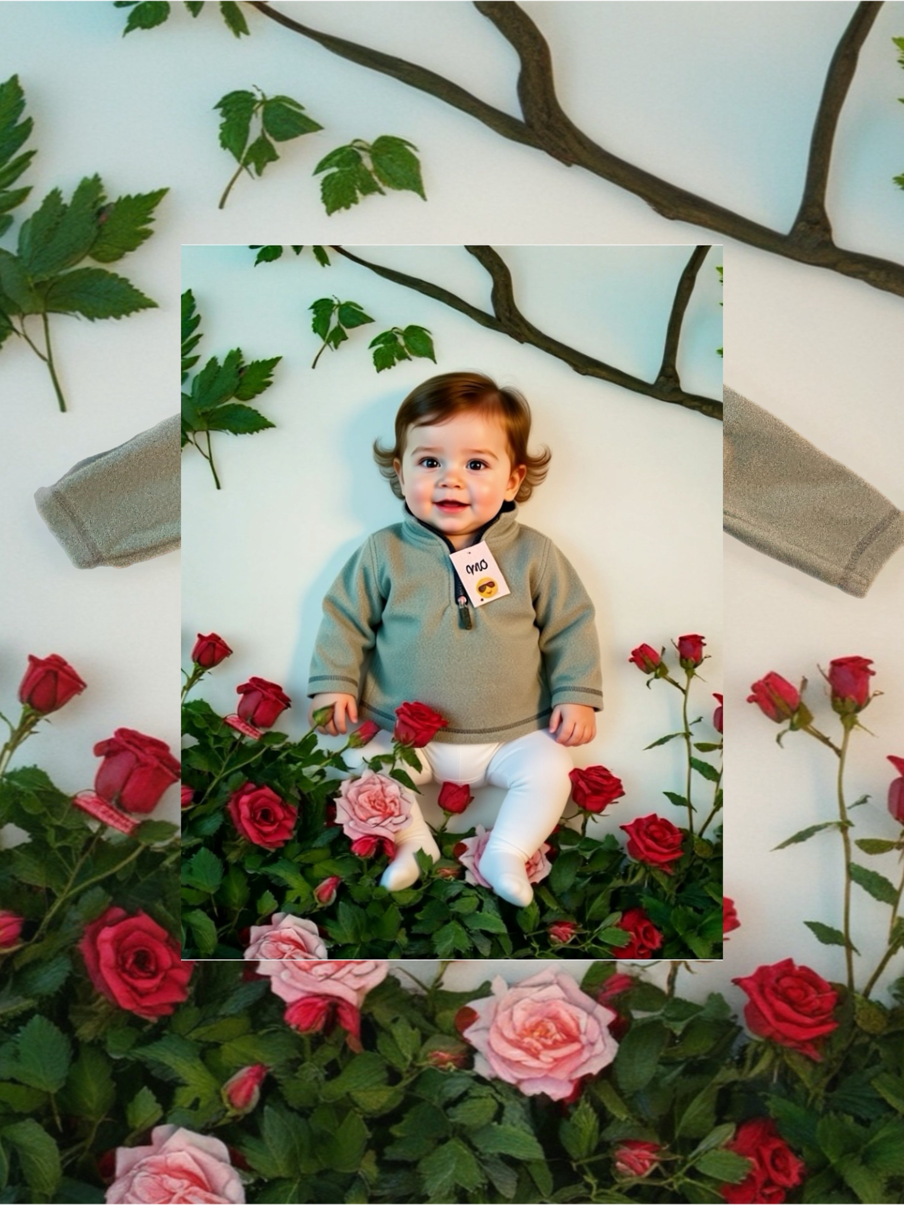 Baby Fleece-Pullover mit Reißverschluss – Mintgrün