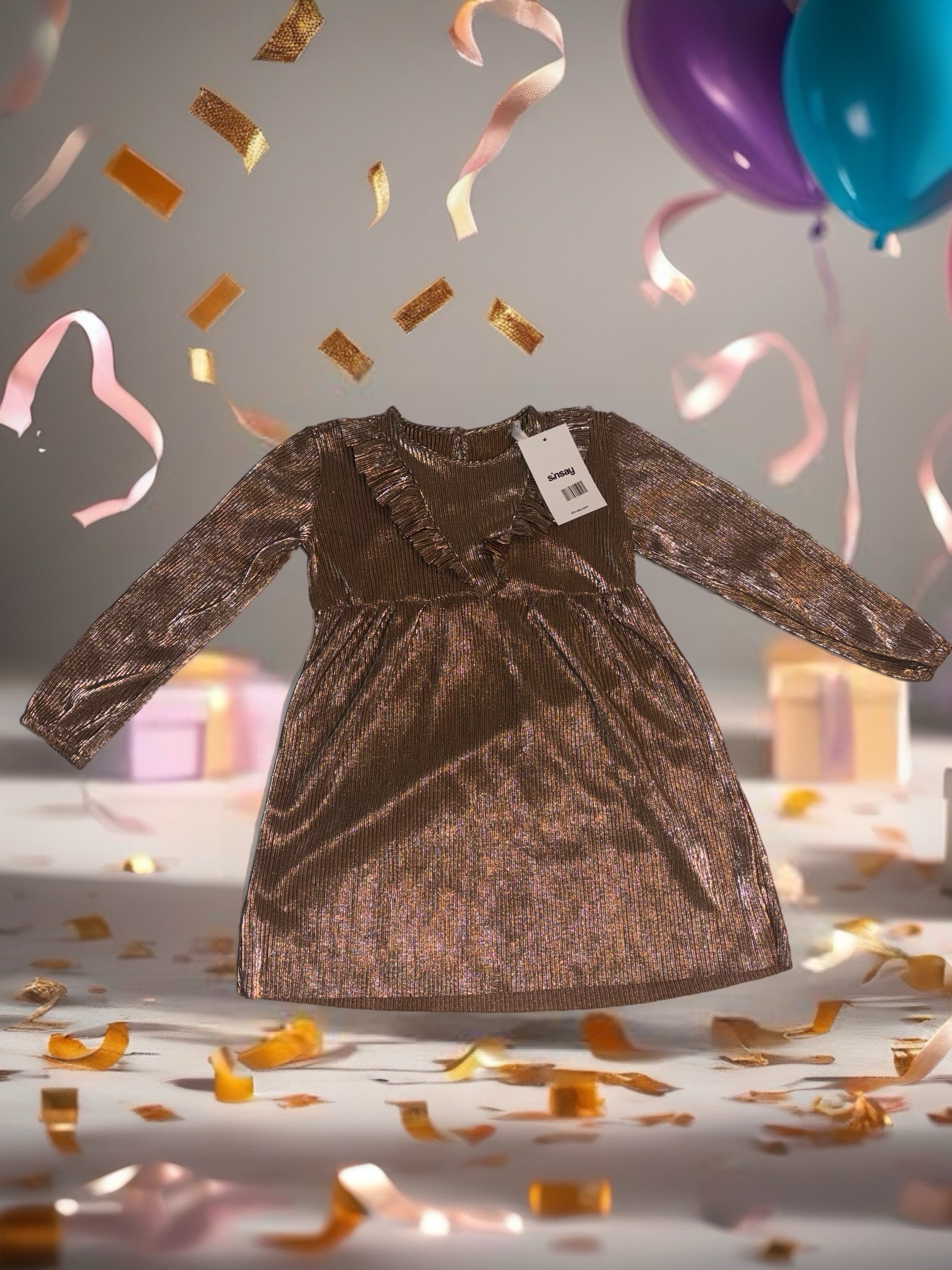 Festliches Mädchenkleid – Glitzer Party Dress mit Rüschen | Perfekt für Geburtstag & Feiertage der