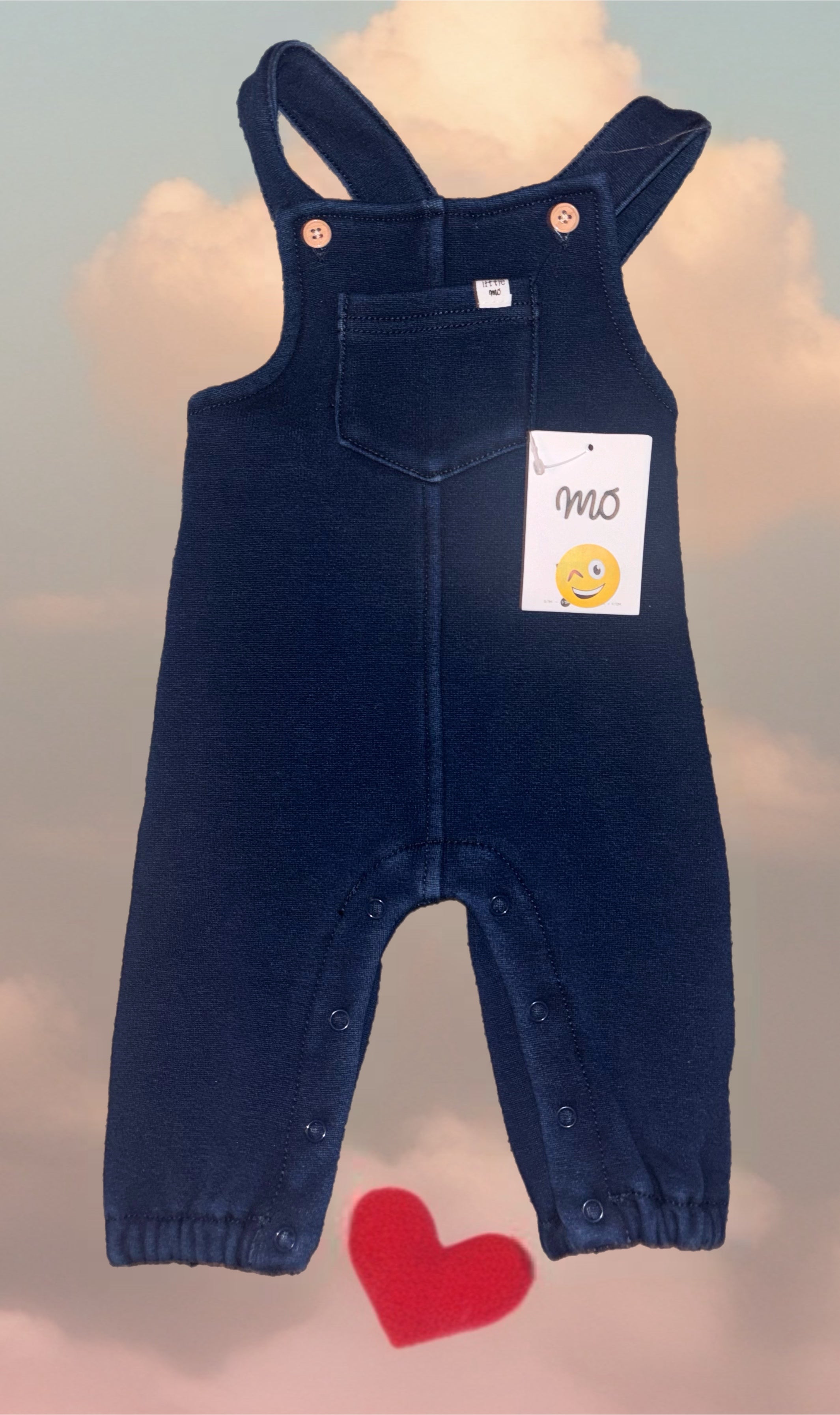 Bequemer Baby-Strampler „Soft Denim Look“ – Dunkelblau