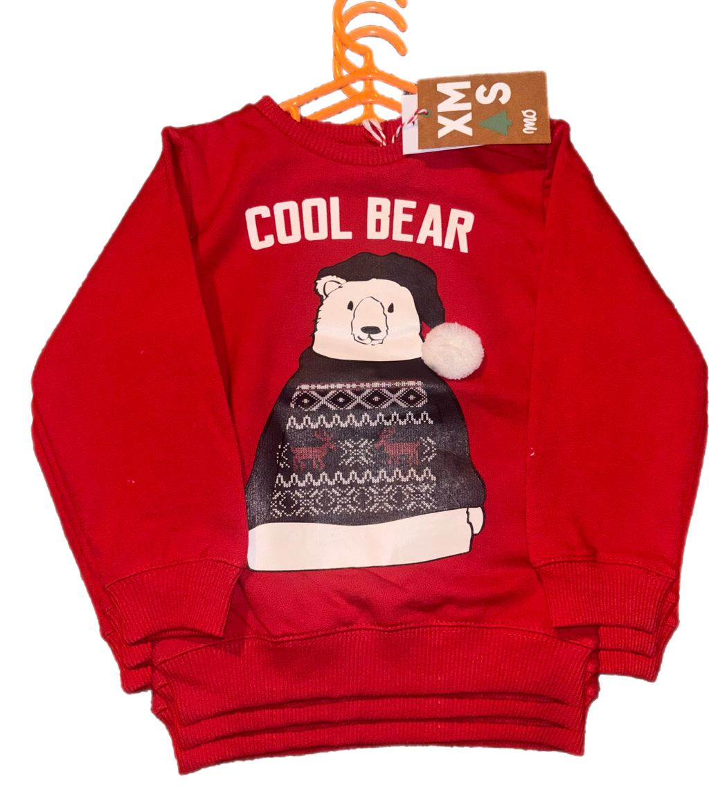 Weihnachtspullover „Cool Bear“ – Warmer Kuschelpulli für Kinder