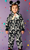 Kuschelwarmer Fleece-Overall „Mickey Style“ – Schwarz/Wei