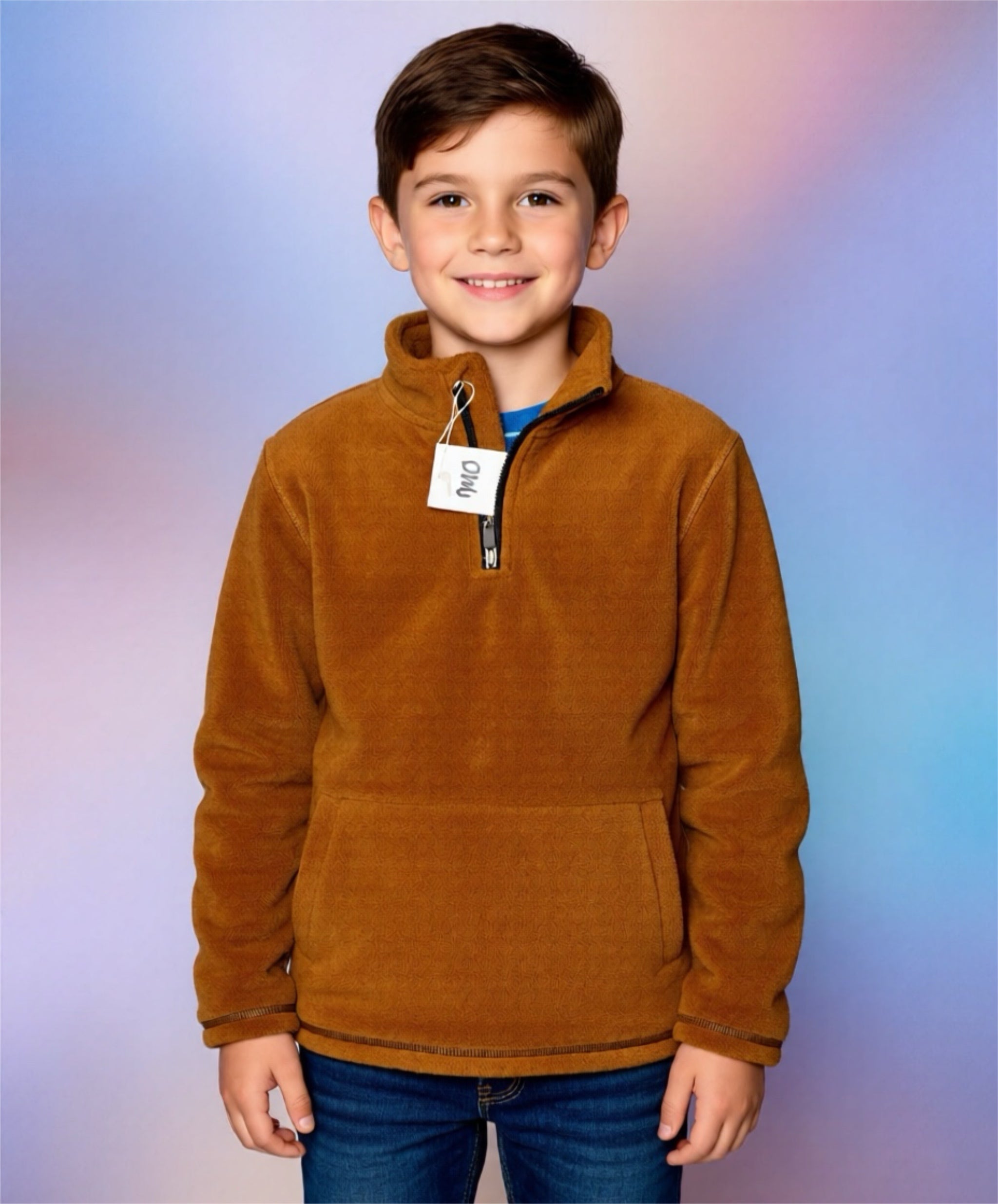 Kinder-Fleece-Pullover – Warm & Weich – Braun