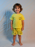 💛 SmileyWorld Zweiteiler – T-Shirt & Shorts (Gelb)