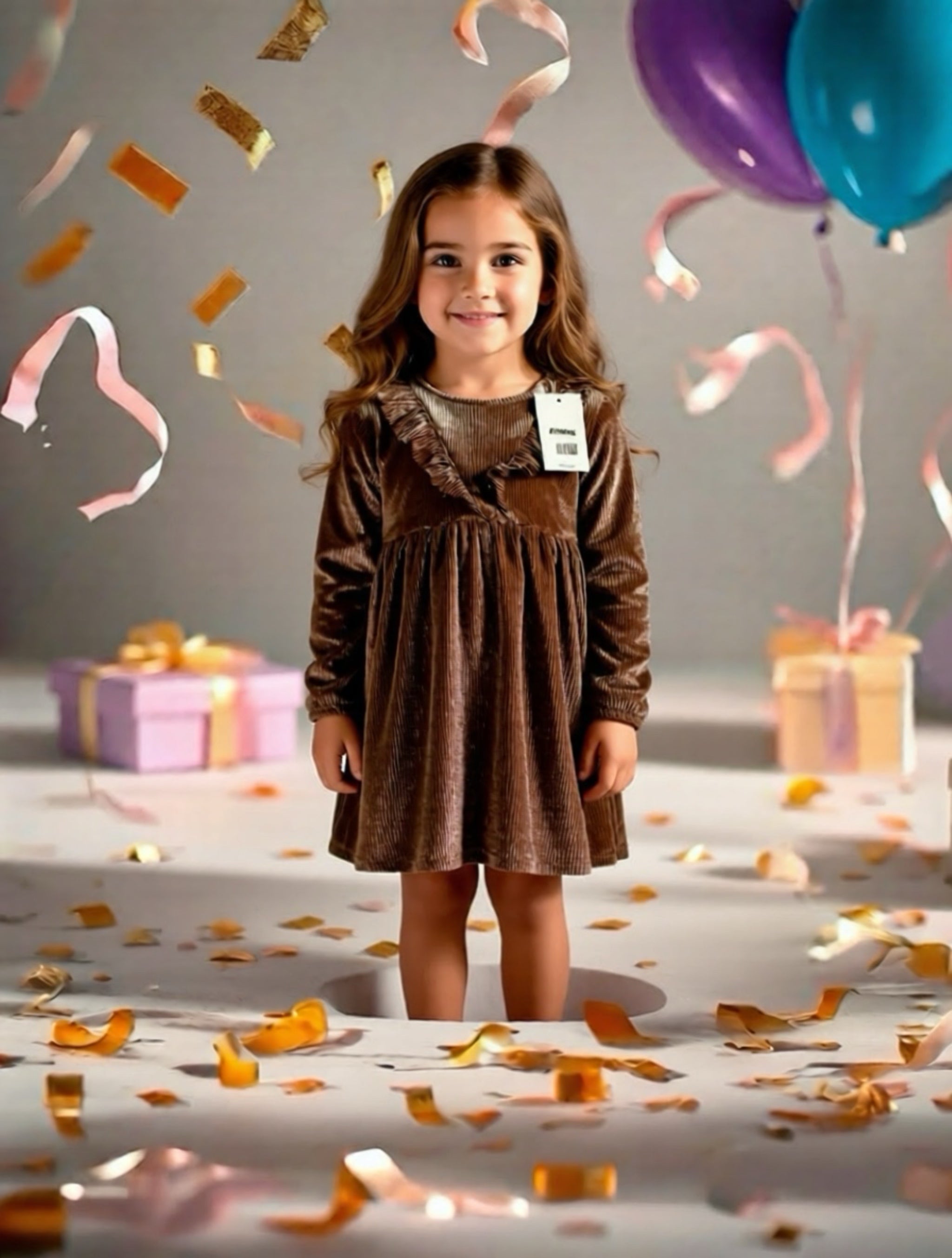 Festliches Mädchenkleid – Glitzer Party Dress mit Rüschen | Perfekt für Geburtstag & Feiertage der